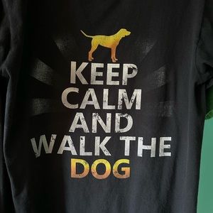 VTG black short sleeve T-shirt Med, keep calm, and walk the dog, dog lover